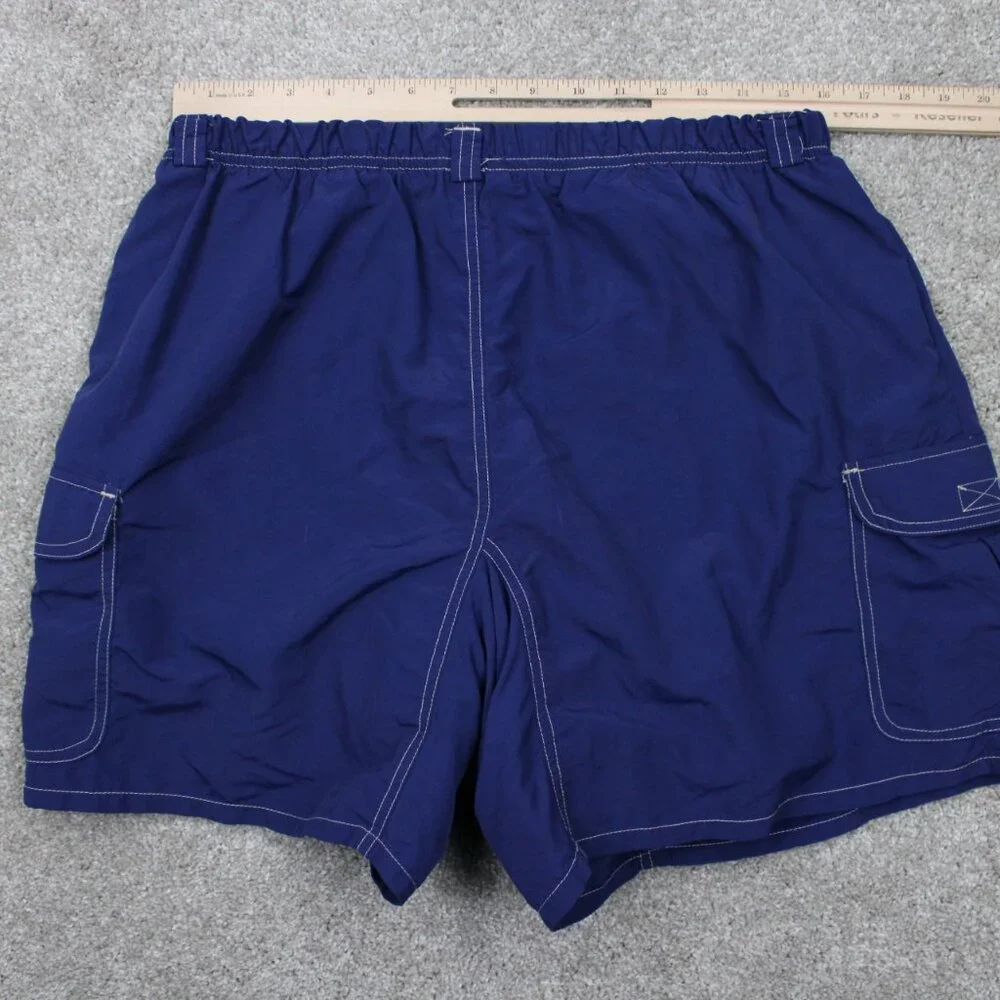 L.L. Bean Cycling Shorts Women Large Blue Inner Padded Cargo Pocket w/ 7